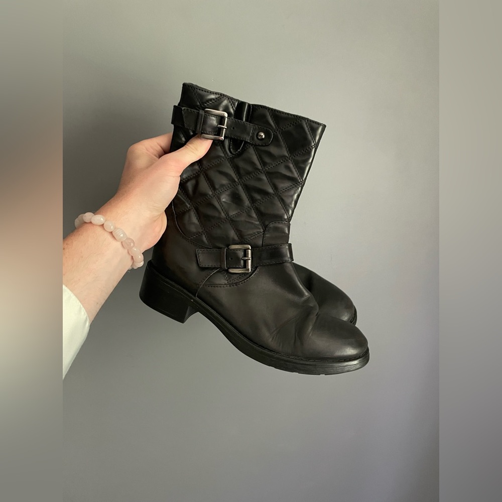 Aquatalia Black Combat & Moto Boots - Sz 8